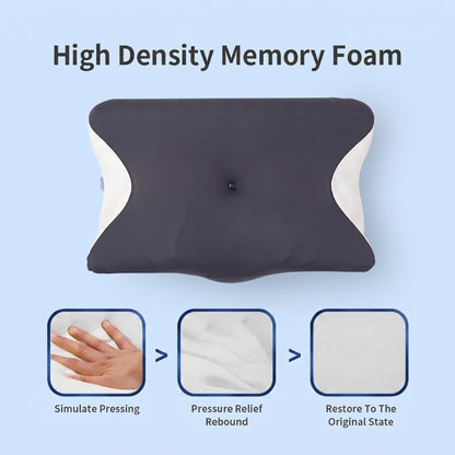 Anti-Wrinkle Ergonomic Pillow with Breathable Cotton Case