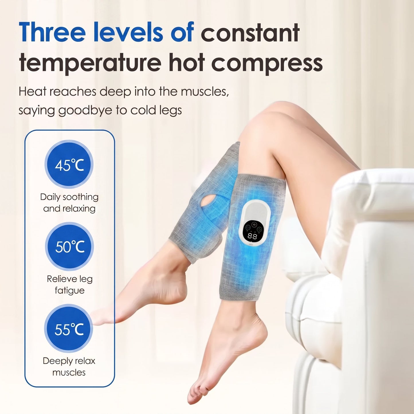 Smart Leg Massager - Rechargeable Comfort for Daily Relaxation